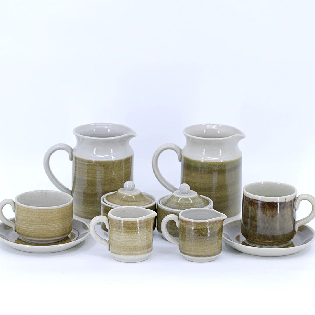 KAFFESERVIS, 46 delar, stengods, Andersson & Johansson, Höganäs, 1970-tal. — European — Höganäs Auktionsverk