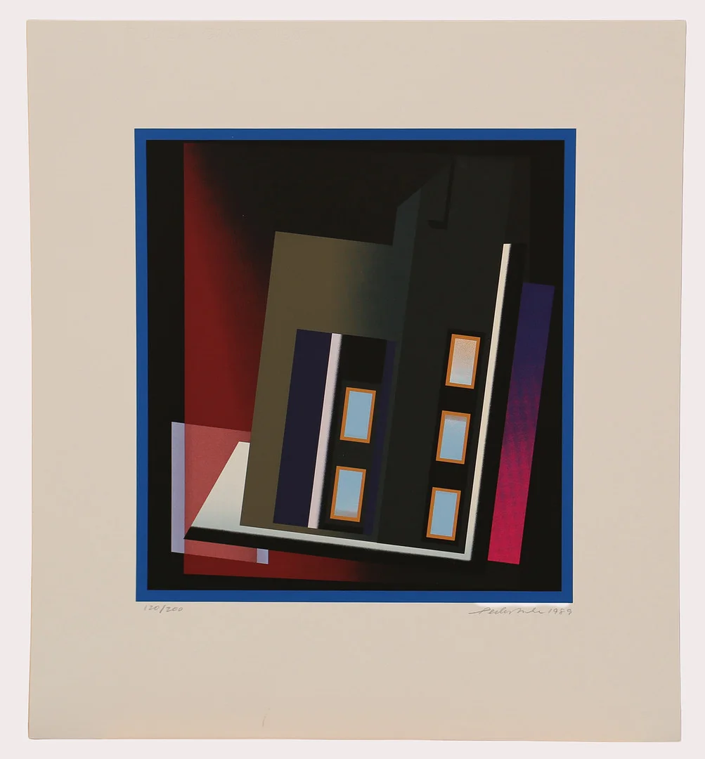 PEDER DUKE. Färgserigrafi, komposition, numrerad 120/200, signerad, daterad-89. — Engravings & Prints — Limhamns Auktionsbyrå