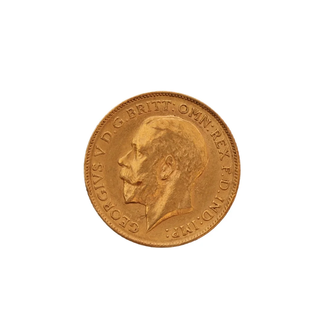 GEORGE V HALF SOVEREIGN. — Coins & Banknotes — Bishop & Miller