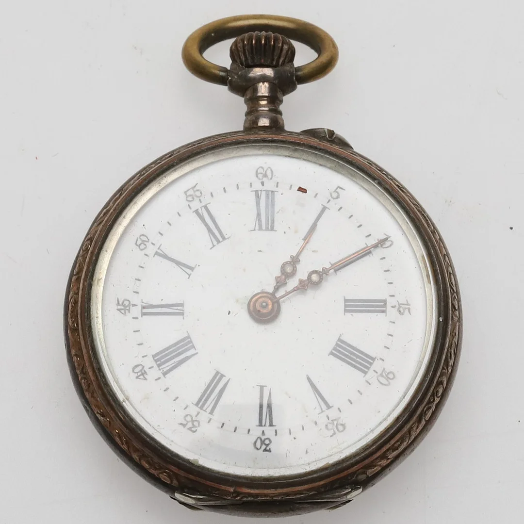 DAMFICKUR. Silver, cylindergång, 10 rubies, ø 31 mm. — Pocket & Stop Watches — Örebro Stadsauktioner