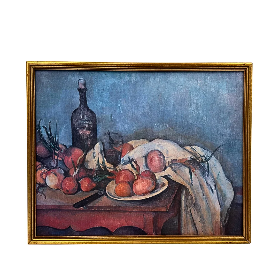 PAUL CÉZANNES. KUNSTDRUCK STILLLEBEN MIT ZWIEBELN. — Paintings — Auktionshaus Stuber's Hammerschlag