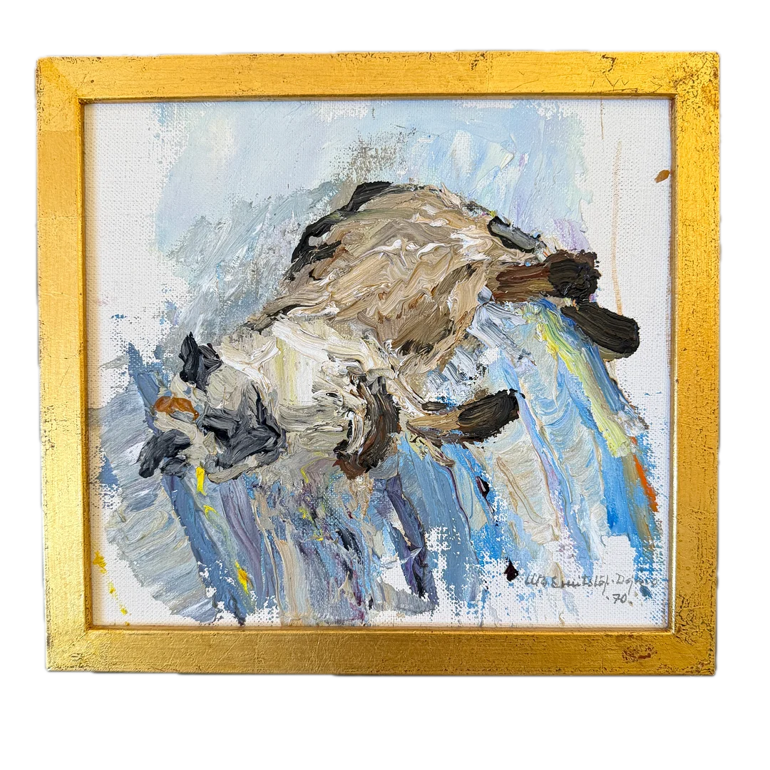 ULLA-BRITTA EMITSLÖF-DEJMO. "Adamserie 70 I" Olja på pannå. 1970. — Paintings — Auktionshuset STO Bohuslän