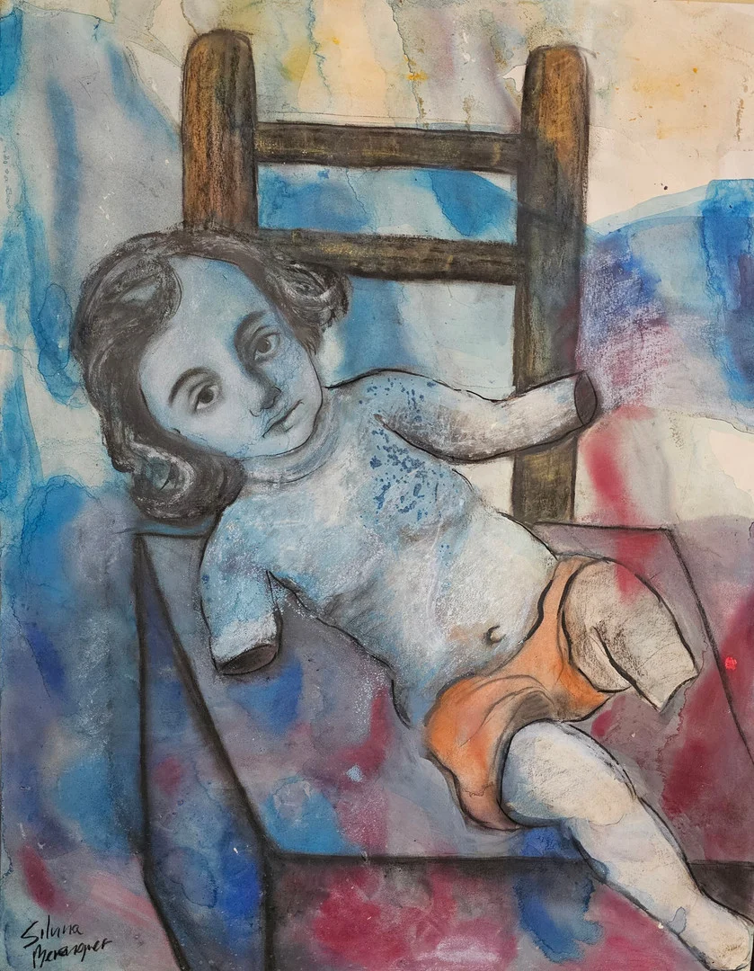 SILVINA BERENGUER. Muñeca. Técnica mixta sobre papel. — Drawings — Arce Auctions
