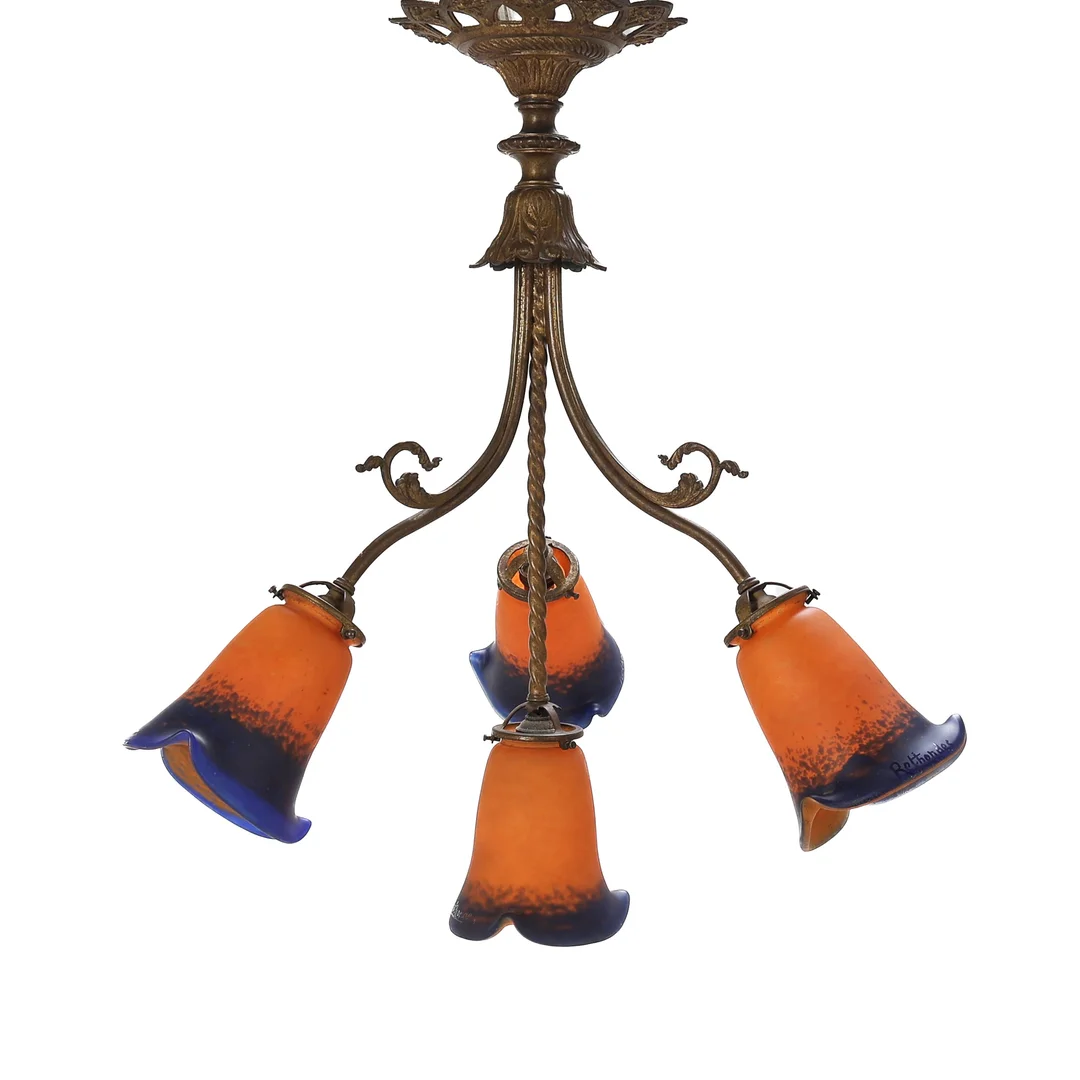 Rethondes Degué, Paris: French Art Nouveau chandelier. — Lamps and lighting/Pendant lights — Lauritz