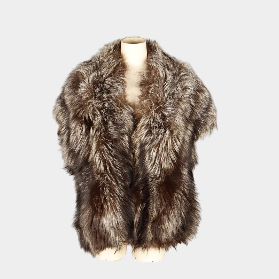 Gran estola de zorro argente. — Vintage & Designer Fashion — Barcelona Auctions