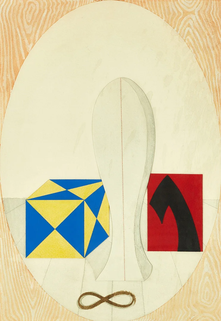 LUCIO DEL PEZZO (ITALIEN, 1933-2020). "Lóvale delle apparizioni", signerad och daterad Del Pezzo 1975, blandteknik/collage. — Paintings — Crafoord Auktioner Stockholm