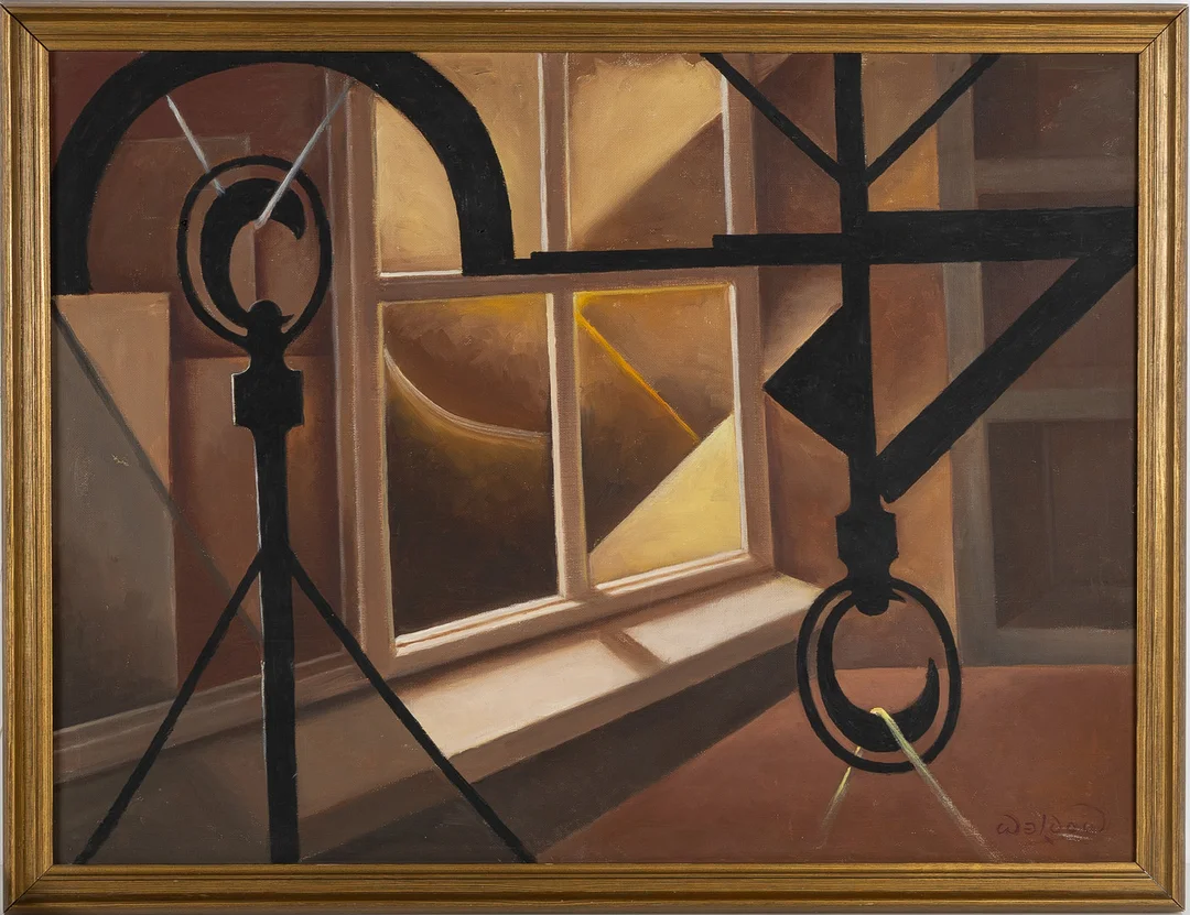 HARRY WALDOW (USA/SVERIGE, 1887-1969). Surrealistiskt motiv, olja på duk, signerad Waldow. — Paintings — Stockholms Auktionsverk Helsingborg