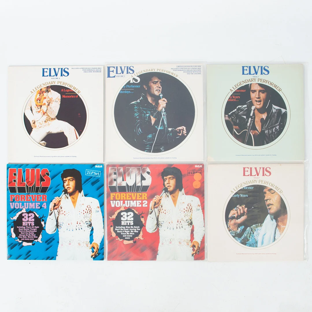 ELVIS PRESLEY. Vinylskivor, 6 stycken. — Audio, Vinyl & Hi-Fi — Laholms Auktionskammare