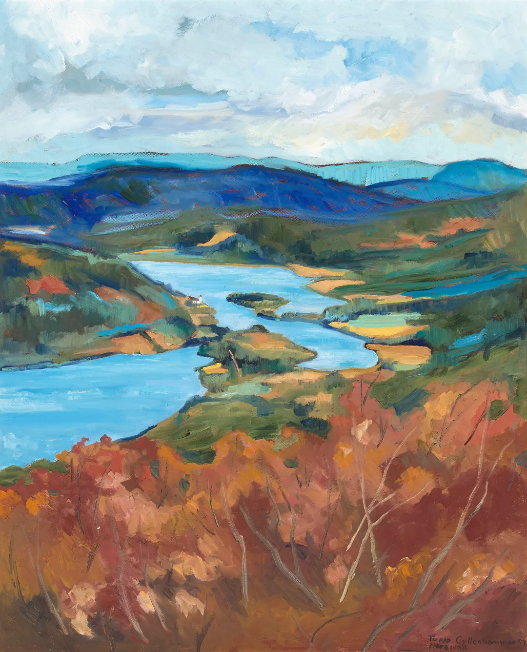 Gyllenhammar, Turid — Utsikt over Noresund, 1999 — Kunst/Maleri — Blomqvist