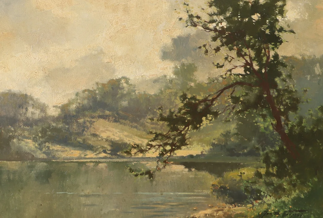 JAN B. POSPISIL. Själandskap, olja på duk, signerad. — Paintings — Helsingborgs Auktionskammare
