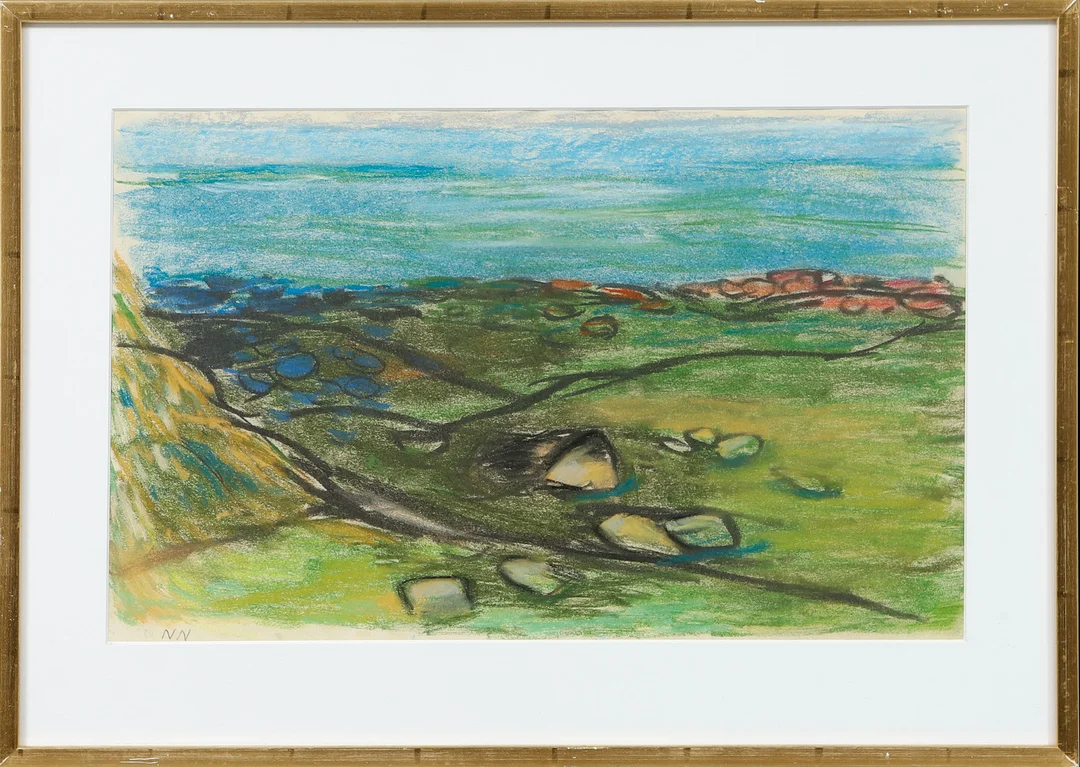 NILS NILSSON. Landskap, pastell, monogramsignerad. — Drawings — Göteborgs Auktionsverk
