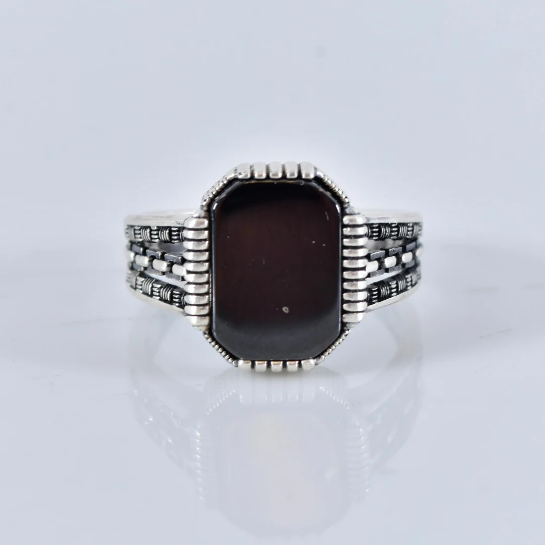 KLACKRING, med hematit sterlingsilver. — Rings — Halmstads Auktionskammare