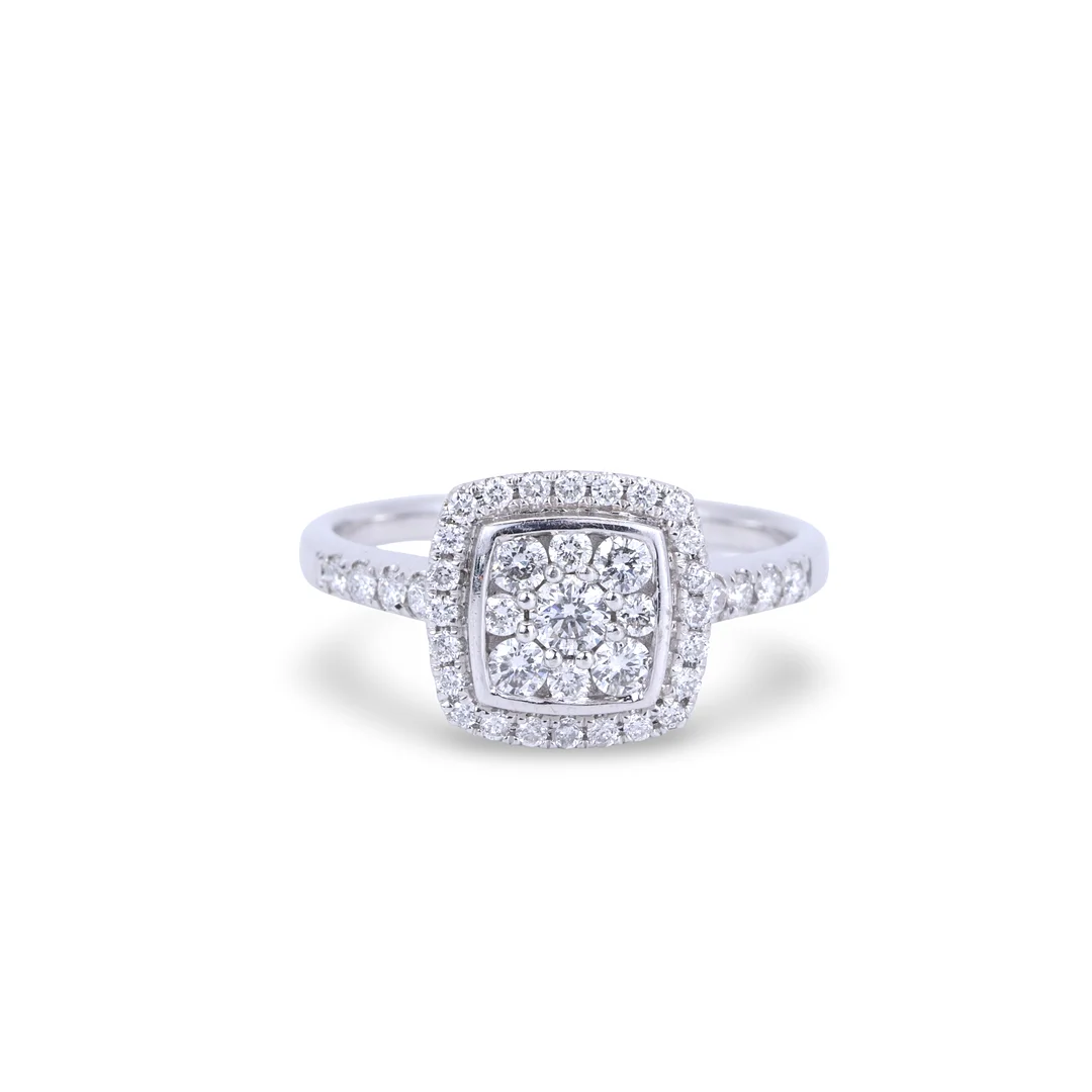 9CT GOLD DIAMOND SET RING. — Rings — Chalkwell Auctions