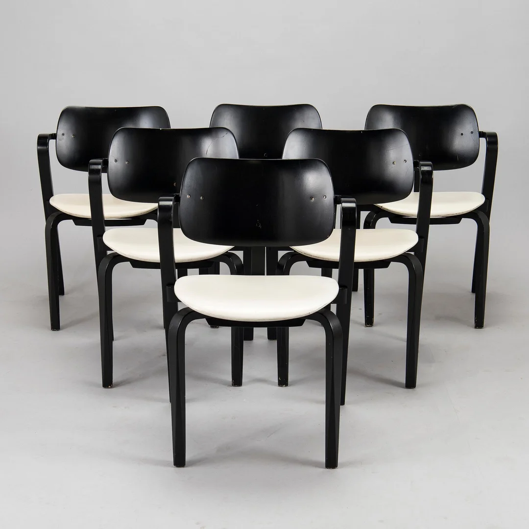 Ilmari Tapiovaara, karmstolar, 6 st, "Aslak", Asko 1960-tal. — Design/Möbler — Bukowskis