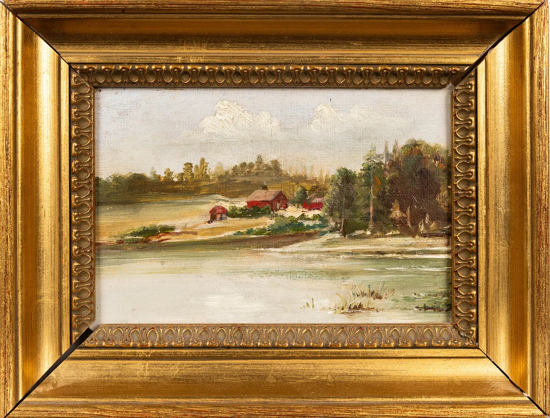 ALLAN NORBLAD. Olja på pannå, Daterad: år 1891, Signerad. — Paintings — Norrlands Auktionsverk