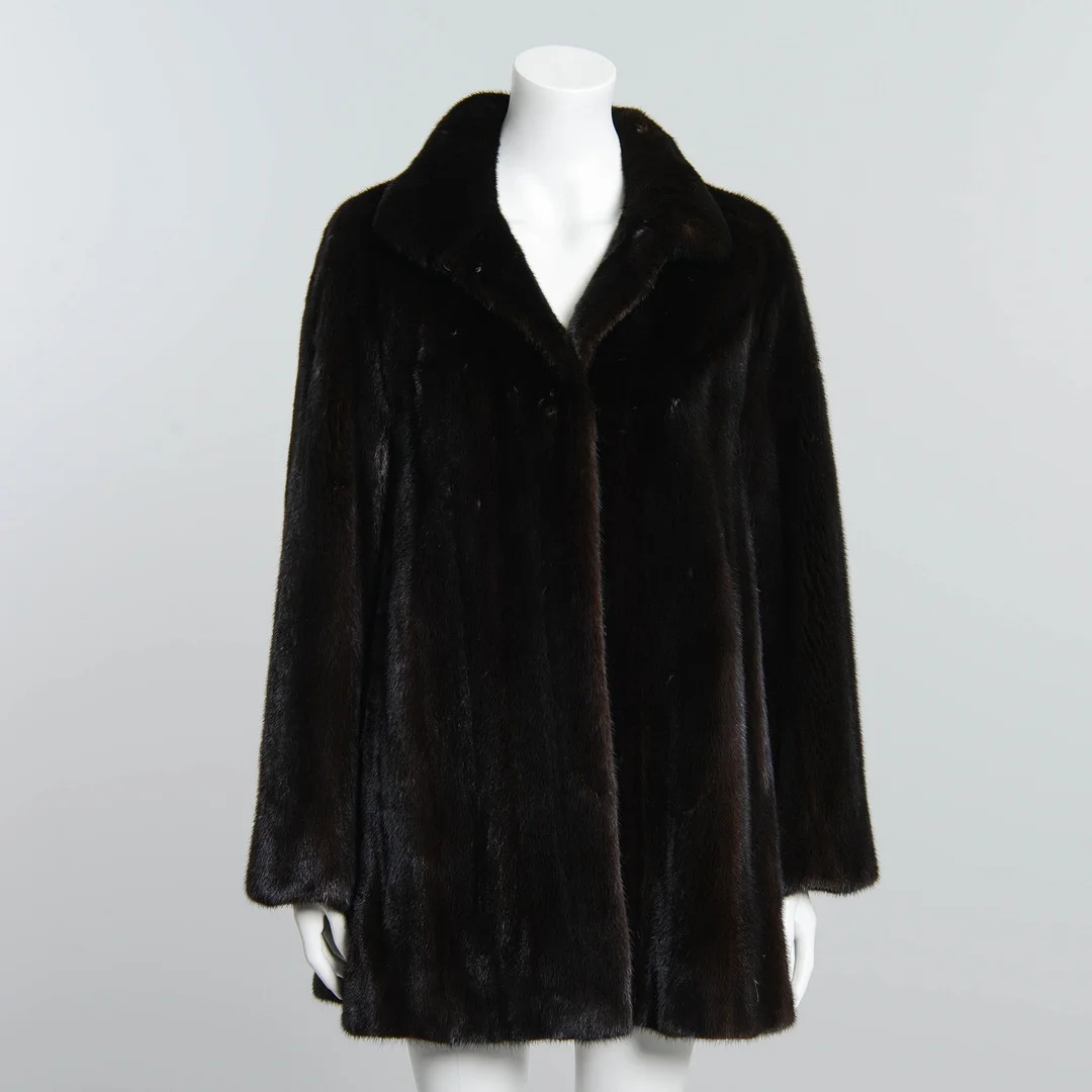 PÄLSKAPPA, helryckt mink, Sagafurs / Kiwifurs, storlek 40. — Vintage & Designer Fashion — Formstad Auktioner