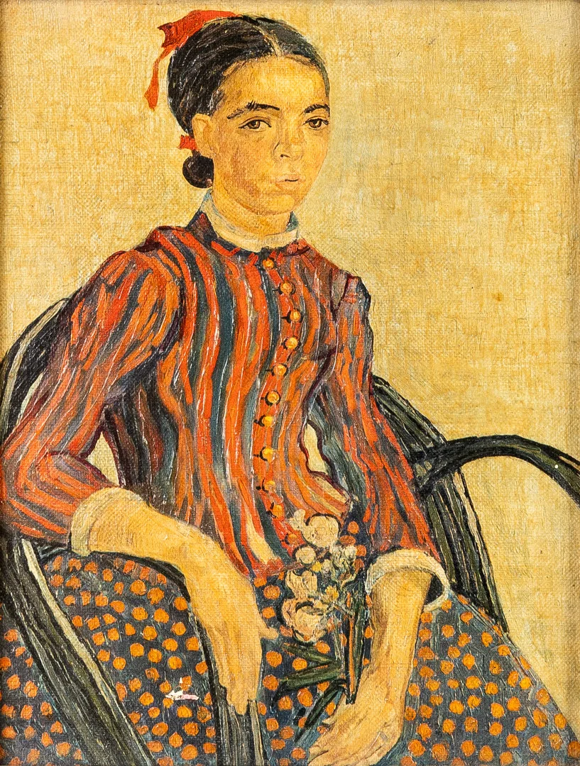 AFTER VINCENT VAN GOGH, FIEHL REPRODUCTION PRINT OF LA MOUSMÉ, EMBELLISHED CANVAS PRINT. — Engravings & Prints — Griffin’s Auctioneers