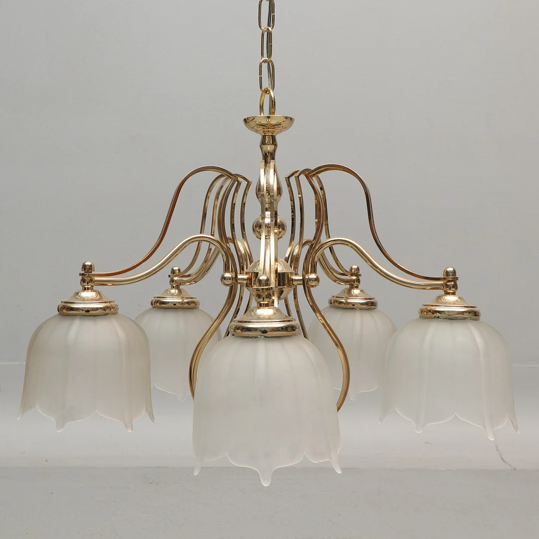 TAKLAMPA, gulmetall & glas, 1900-talets senare hälft. — Ceiling lights — Ekenbergs Auktioner