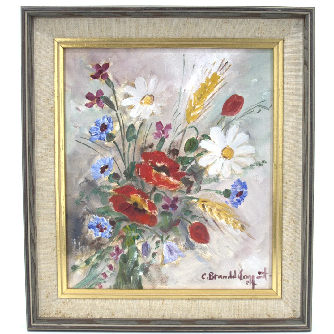 CARIN BRANDEL ENGQVIST. Olja på duk, blomsterstilleben, signerad. — Paintings — Höganäs Auktionsverk