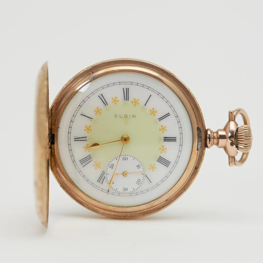 ELGIN NATIONAL WATCH CO. Savonnette-Taschenuhr, 'Pilot' Fancy Dial, um 1922, USA. — Pocket & Stop Watches — Stockholms Auktionsverk Köln