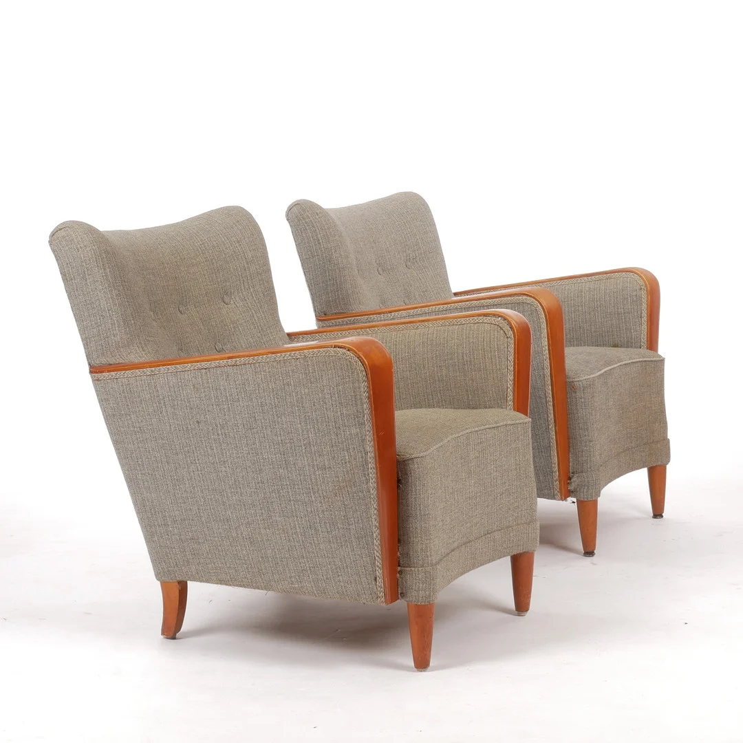 FÅTÖLJER, ett par, Swedish Modern, 1940-tal. — Armchairs & Chairs — Auktionsfirma Kenneth Svensson i Kalmar