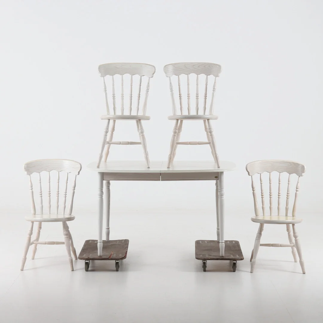 MATSALSGRUPP, 5 delar, trä, Sandvik, 2000-tal. — Armchairs & Chairs — Stadsauktion Sundsvall