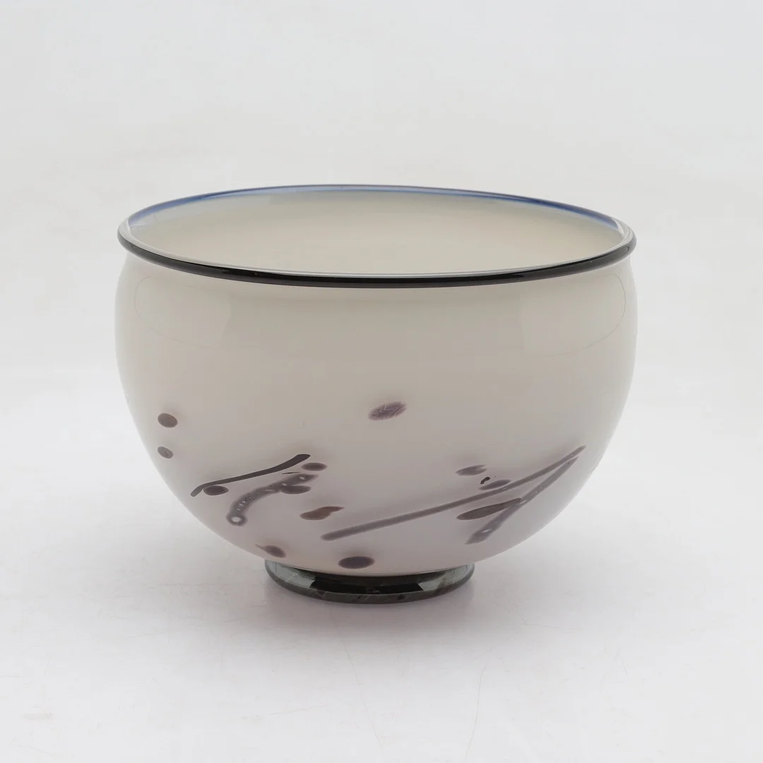 JENS ELTORP. Skål, glas, Heta låga, signerad, 1900-talets andra hälft. — Art glass — Gomér & Andersson Norrköping