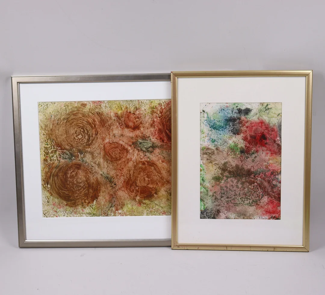 HILDEGARD PRESCHER (SKANÖR-FALSTERBO). enkaustik, kompositioner, 2 st. — Paintings — Markus Auktioner