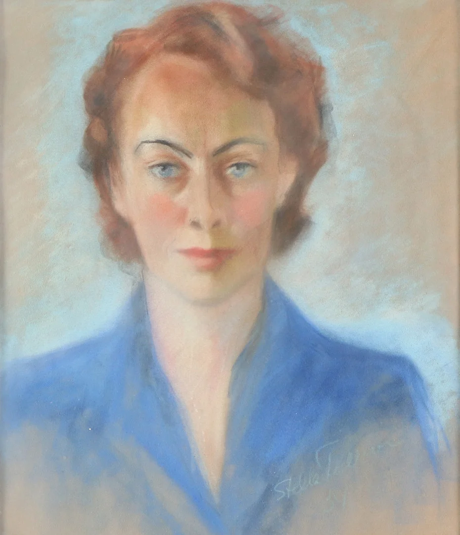 STELLA FALKNER. Pastell. Kvinnoporträtt. Signerad. — Paintings — Skånes Auktionsverk