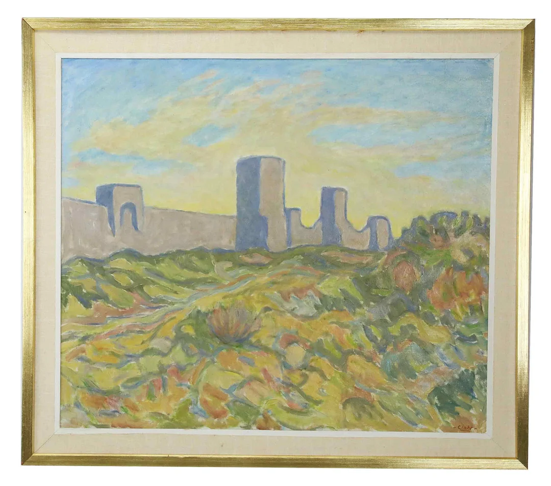 EMIL CLAHR. olja på pannå, Visby, signerad. — Paintings — Hälsinglands Auktionsverk