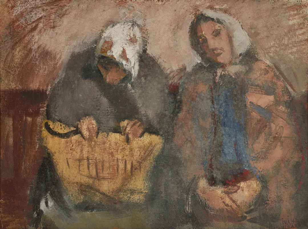 IVAN SZILARD (1912–1988). Två kvinnpr, signerad och daterad 1974, olja på pannå. — Paintings — Crafoord Auktioner Stockholm
