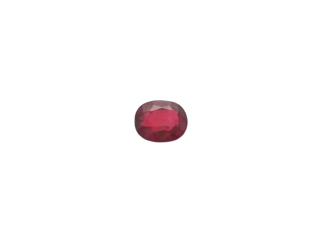 RUBIN, ovalslipad, 0,51 ct, IGI certifikat F1G96979, bruten försegling. — Ädelstenar/Rubiner — Kaplans