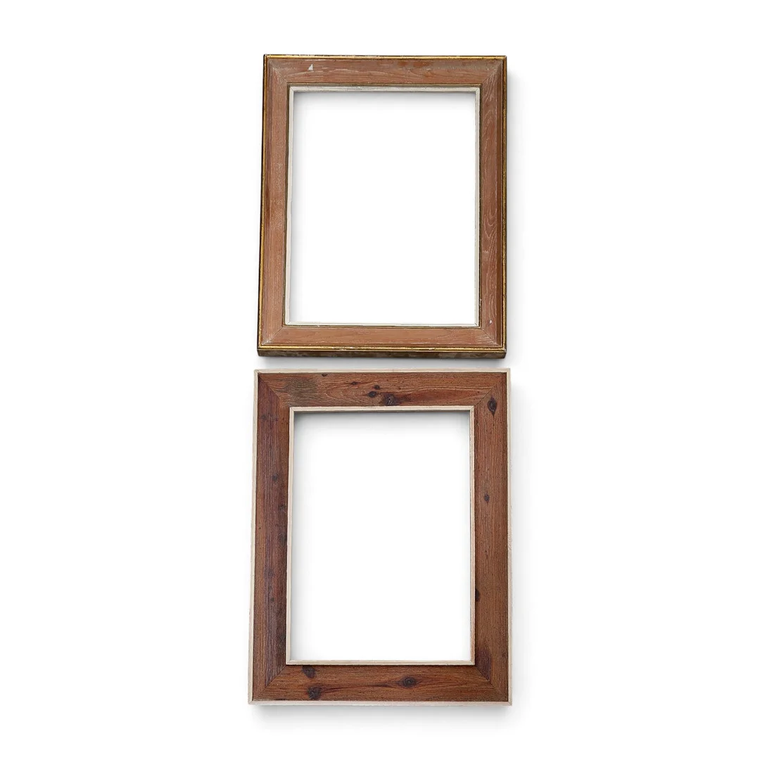 Two frames in patinated and partially gilt wood, late 20th Century. — Mirrors — Balclis