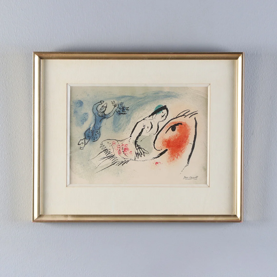MARC CHAGALL. EFTER. Litografi. "Carte de Vouex pour Aime". Signerad i trycket. — Engravings & Prints — Skånes Auktionsverk