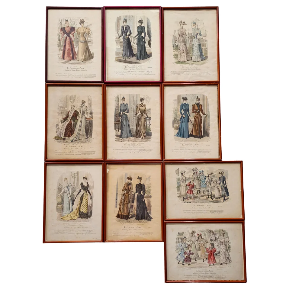 10 grabados de "el salón de la moda" por Muntaner y Simón editores Barcelona. — Engravings & Prints — Barcelona Auctions