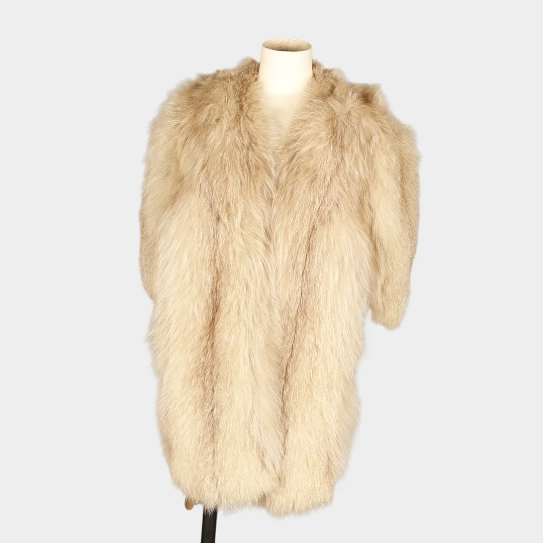 Gran estola en zorro perla beige. — Vintage & Designer Fashion — Barcelona Auctions