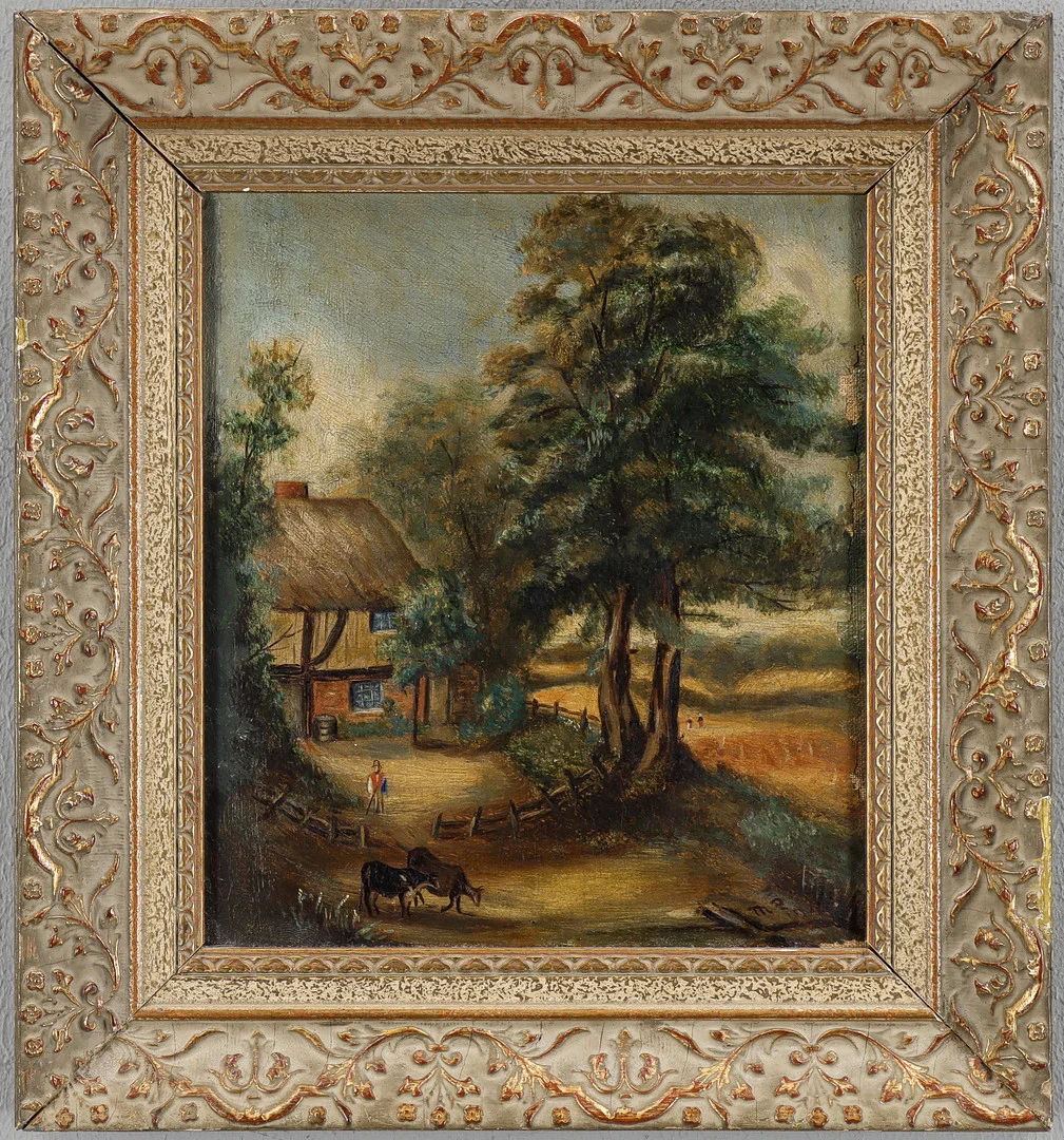 OIEDENTIFIERAD KONSTNÄR olja på duk uppspänd på masonit, signerad MP 1898. — Paintings — Karlstad Hammarö Auktionsverk