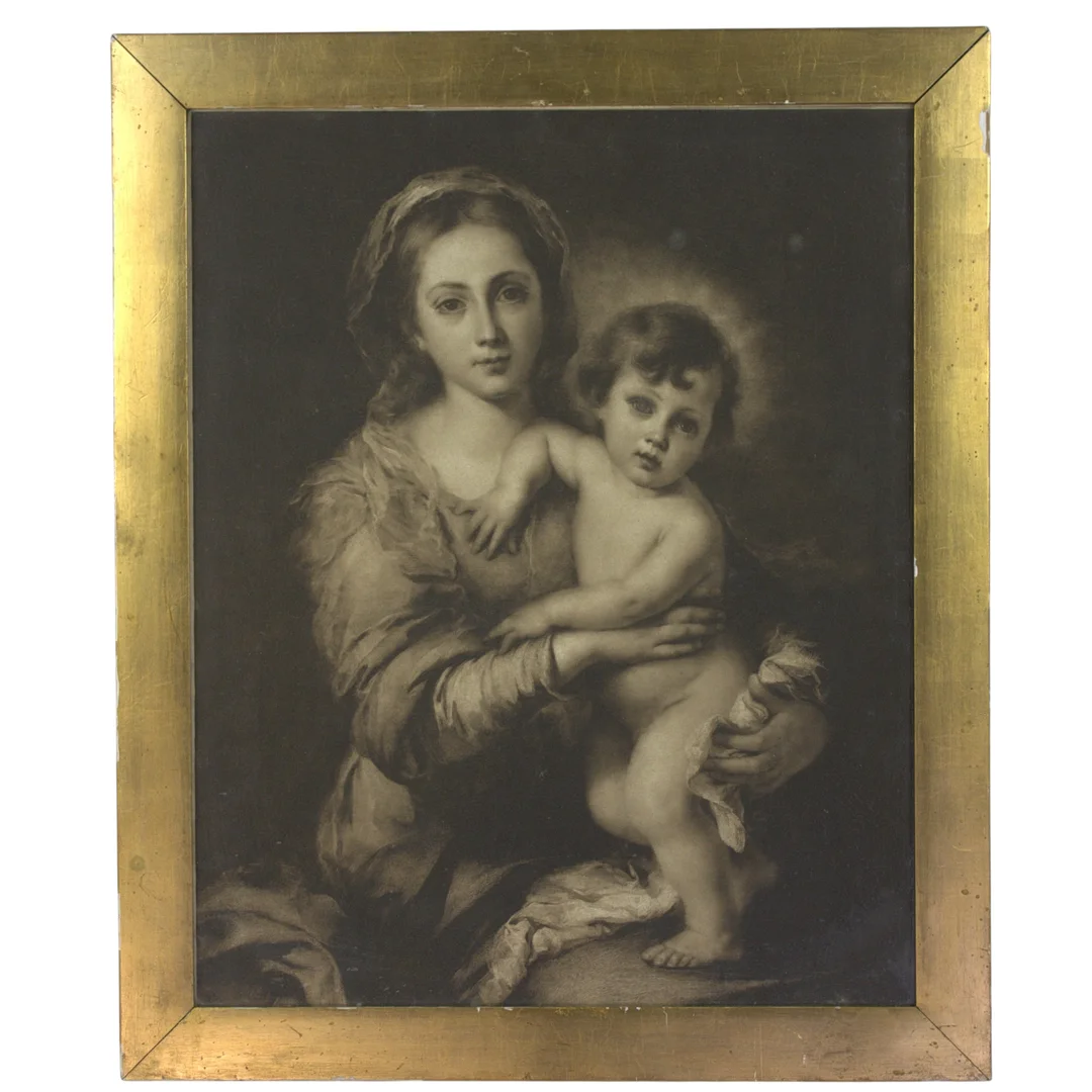 BARTOLOMÉ ESTEBAN MURILLO. EFTER. Tryck, Maria och Jesusbarnet, 1900-tal. — Other — Höganäs Auktionsverk