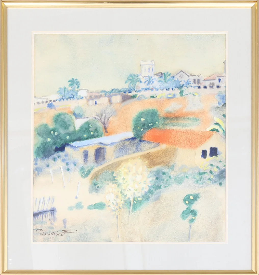 BERTRAM SCHMITERLÖW. Akvarell, signerad samt daterad -49. — Paintings — Södermanlands Auktionsverk