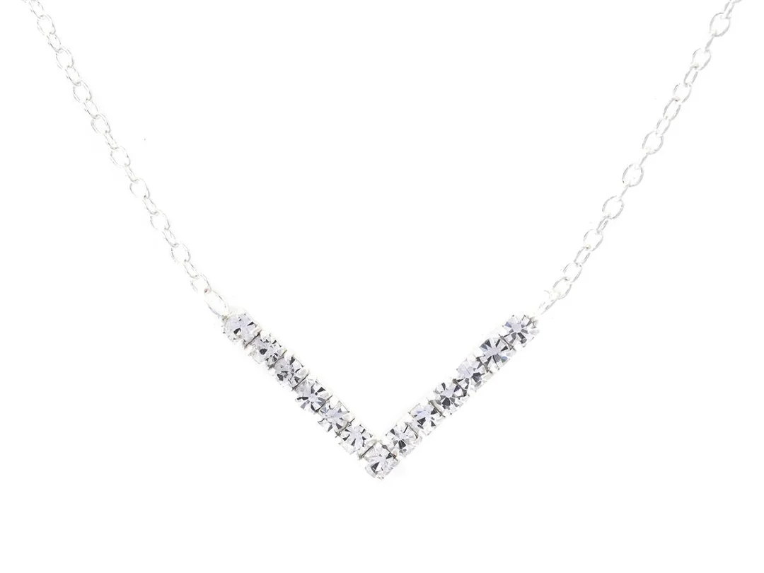 COLLIER, sterlingsilver, cubic zirconia, längd 45,7 cm, vikt 1,2 g. — Smycken/Collier — Kaplans