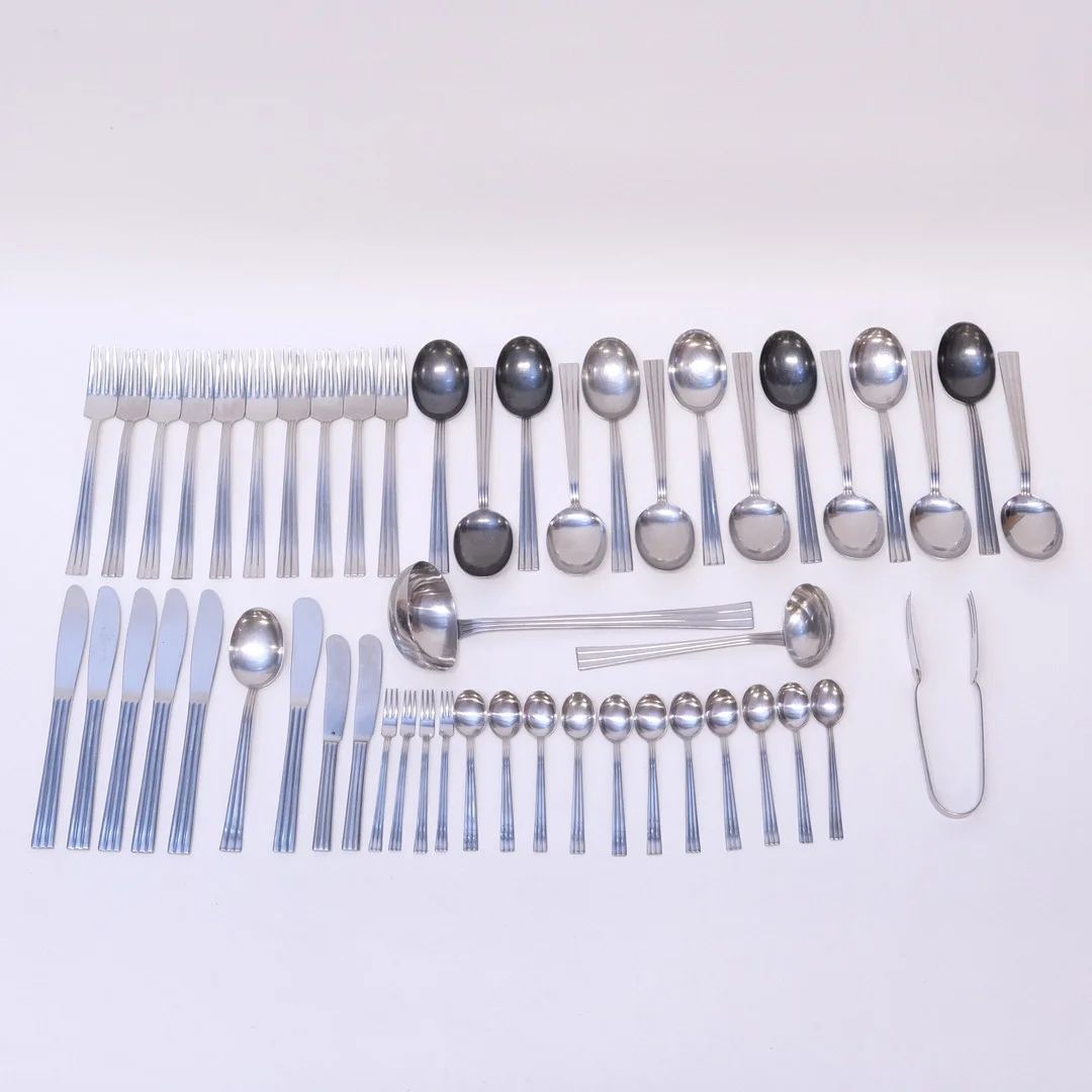 FOLKE ARSTRÖM. BESTICK, "THEBE", GENSE, 51 DELAR. — Other metals — Björnssons Auktionskammare