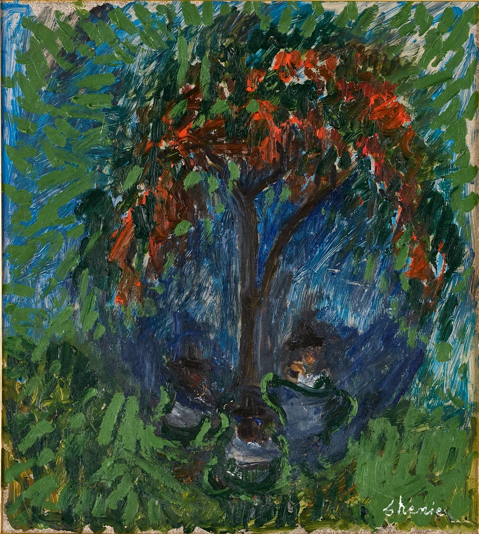 CHENIA EKSTRÖM (ROSTOW 1915-1985 STOCKHOLM). Trädet, signerad Chenia, olja på pannå. — Paintings — Crafoord Auktioner Stockholm