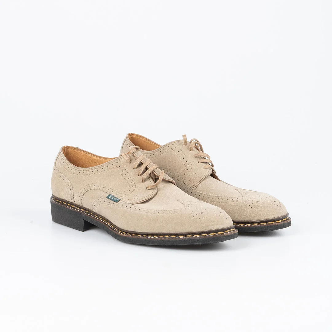 PARABOOT, Skor, "Epicure", -Vel Beige-Brogue, art. 942337, randsydda, storlek, 9 (43). — Vintage & Designer Fashion — Stockholms Auktionsverk Helsingborg
