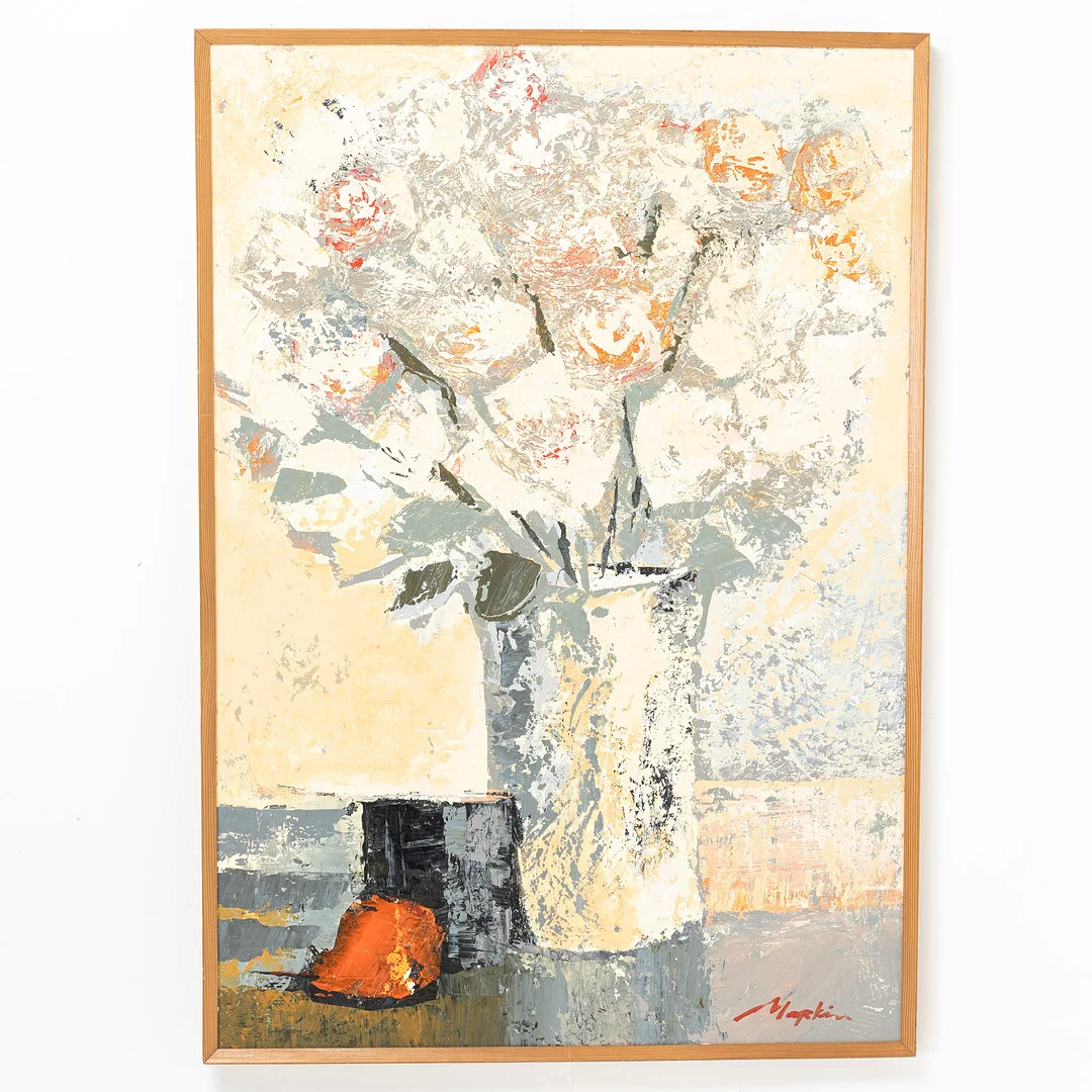 VADIM MARKIN. Stilleben, olja på pannå, signerad. — Paintings — Handelslagret Auktionsservice