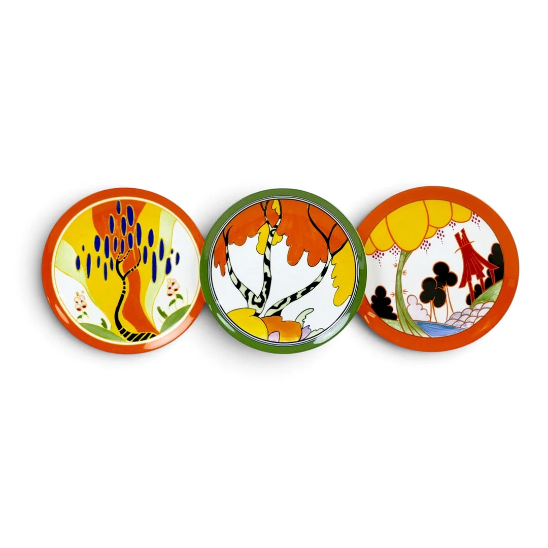 THREE WEDGWOOD "CLARICE CLIFF' PLATES. — European — Batemans of Stamford