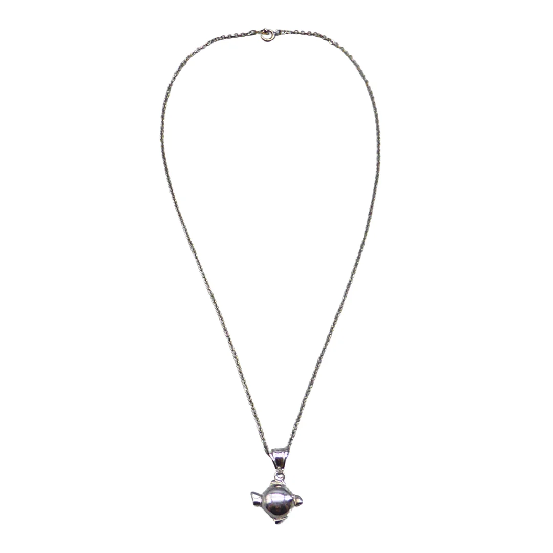 925ER SILBER HALSKETTE MIT FISCH-ANHÄNGER. — Necklace — Auktionshaus Stuber's Hammerschlag