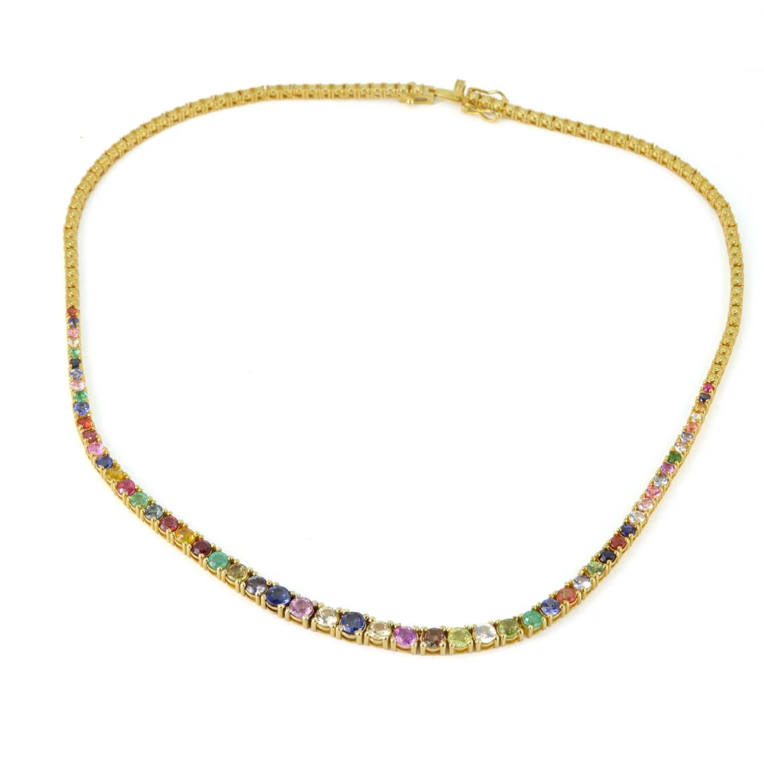 18CT GOLD GEMSTONE NECKLACE (13.5CT). — Necklace — Chalkwell Auctions