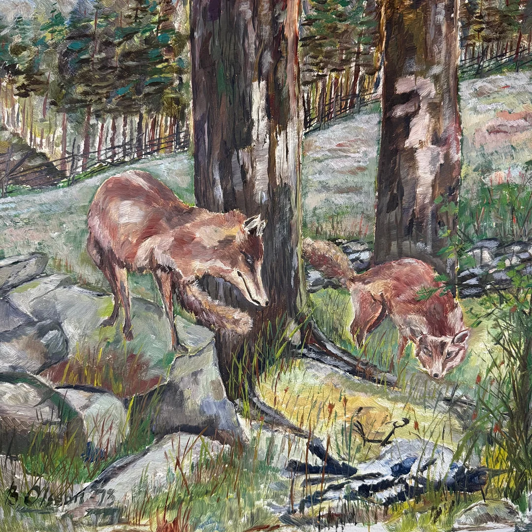 OIDENTIFIERAD KONSTNÄR. Olja på pannå, signerad B Olsson och daterad- 73. — Paintings — TOKA Auktionshus