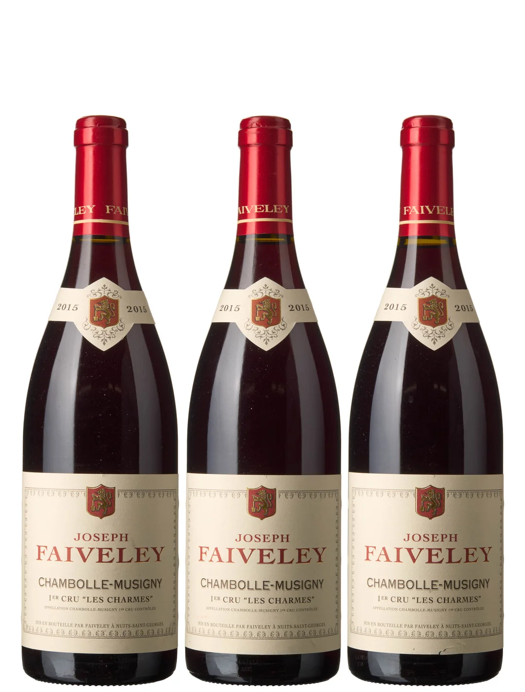 3 x Chambolle-Musigny 1er Cru Les Charmes 2015, Joseph Faiveley — 3 x Chambolle-Musigny 1er Cru Les Charmes 2015, Joseph Faiveley — Vin/Vin — Blomqvist