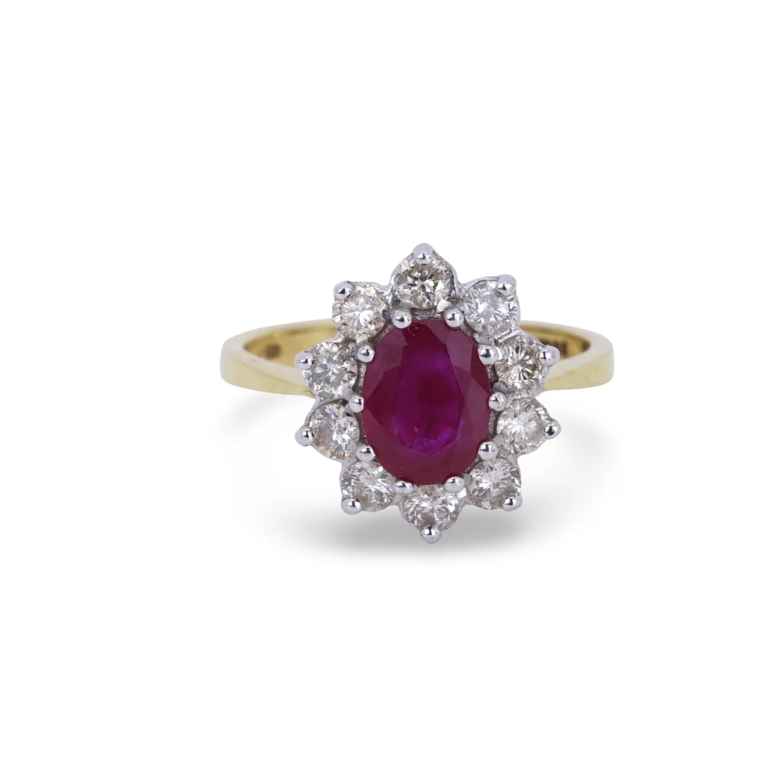 18CT GOLD RUBY & DIAMOND RING. — Rings — Chalkwell Auctions